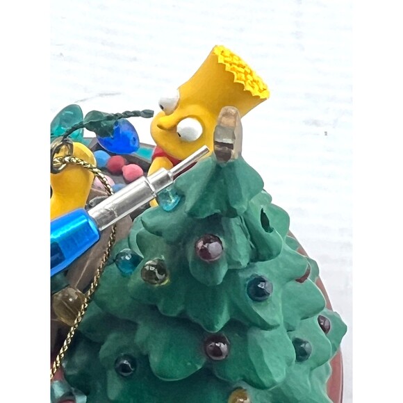 SIMPSONS Bradford Tree Christmas Ornament Illuminated "Cat-astrophe" Homer Bart - Picture 6 of 8
